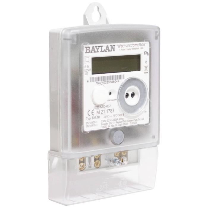 Compteur d'énergie monophasé - BT10 - 60 A - Numérique - Conforme MID