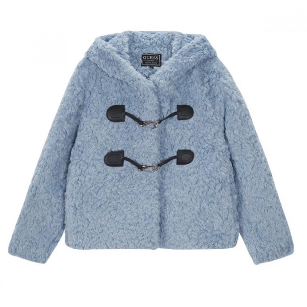 

GueSS GueSS Женская куртка S с капюшоном из эко-меха Дафл светло-голубой Yn4w7856 L light blue/XS