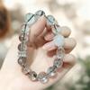 Green Phantom & White Crystal Beaded Bracelet - Xiaohongshu Style Jewelry