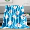 Ocean Theme Cartoon Teeth Print Flannel Blanket - For Bed, Sofa, Office, Travel, Gift, Decoration, Chair, Cozy And Warm
