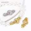 Shiny 18K Gold Plated Brass Zircon Connections Clasps Round Pearl Clasps Fasteners For DIY Bracelet Necklace Making Accessories