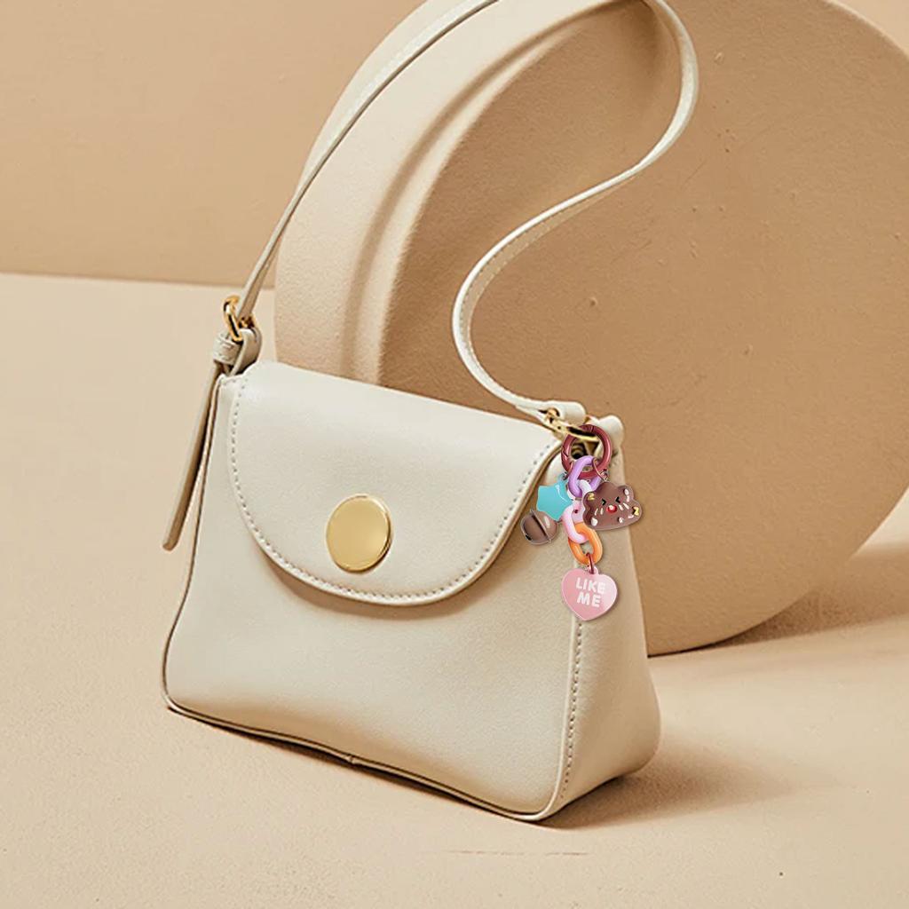 Moon Cloud Star Bell Heart Pendant Keyring Handmade Resin Keychain Women's Handbag Decoration Elegant Bag Ornament