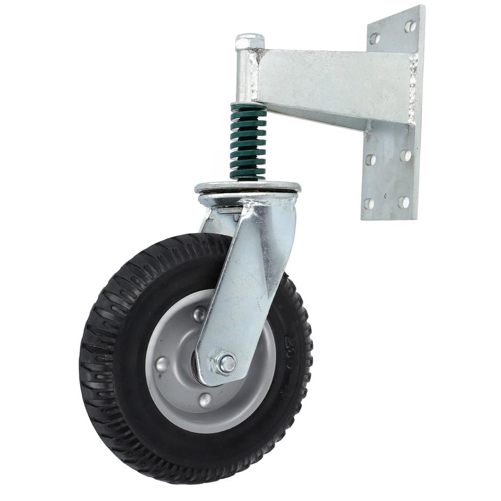 Gate Wheel 8 Inch 600lb Load Capacity High Carbon Steel and Rubber Gate Wheel Caster Grey