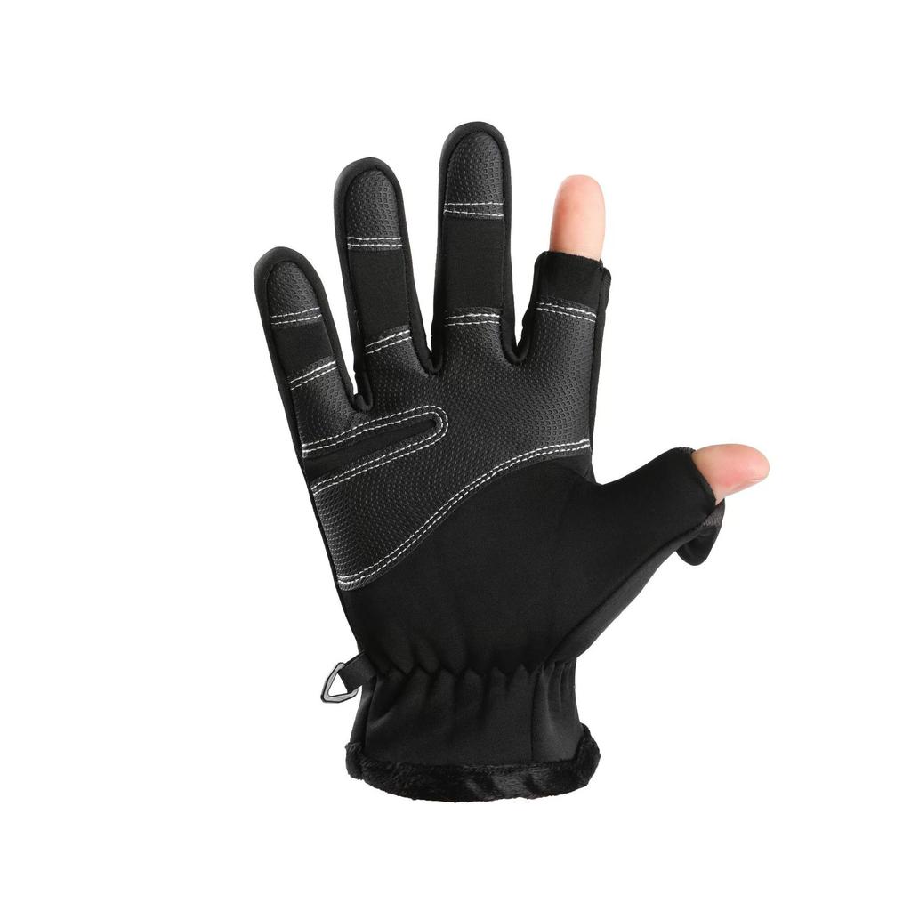 Winter Waterproof Touchscreen Gloves, 3-Finger Exposed Thermal Gloves for Fishing & Cycling