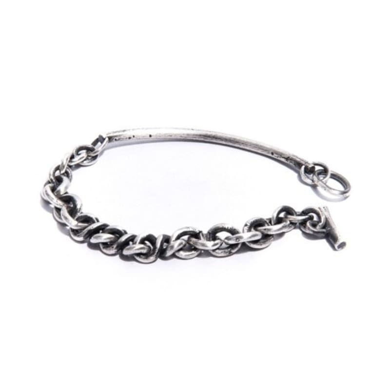SEWNSWEN SILVER MIXED CUFF CHAIN BRACELET