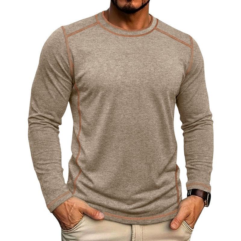 Men's Retro Long Sleeve T-Shirt Casual Soft Basic Tee for Daily Streetwear Outdoor Breathable Spring Autumn Tops