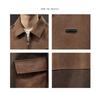 Men's Autumn Retro Lapel Hoodie - Trendy Loose-Fit Casual Knit Top, Long Sleeve Polo Style.