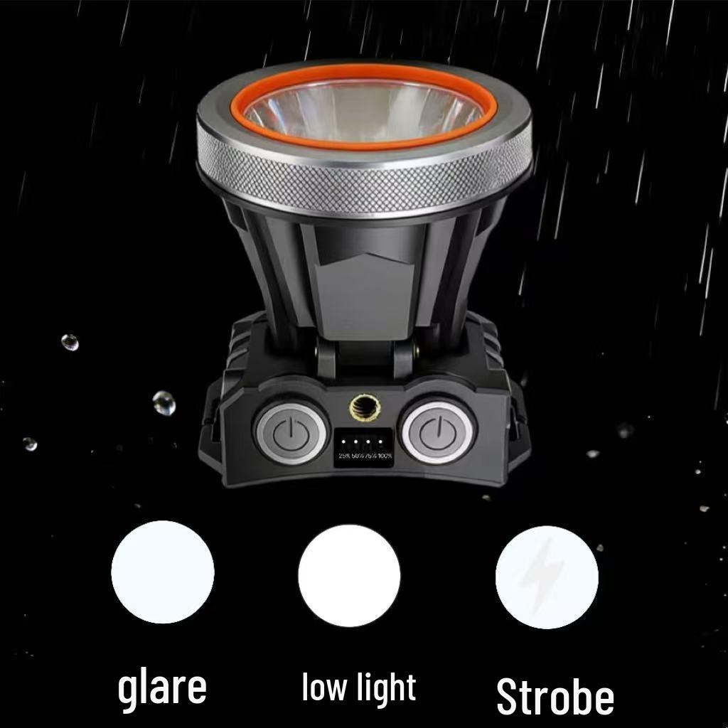 Rechargeable LED Headlamp: Super Bright, Long-range Light for Outdoor Night Fishing and Mining.