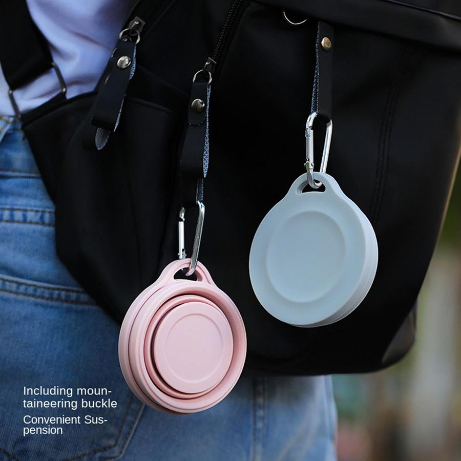 1PCS Silicone Folding Mug with Hook and Loop Retractable Mug Outdoor Climbing Multifunctional Water Mug