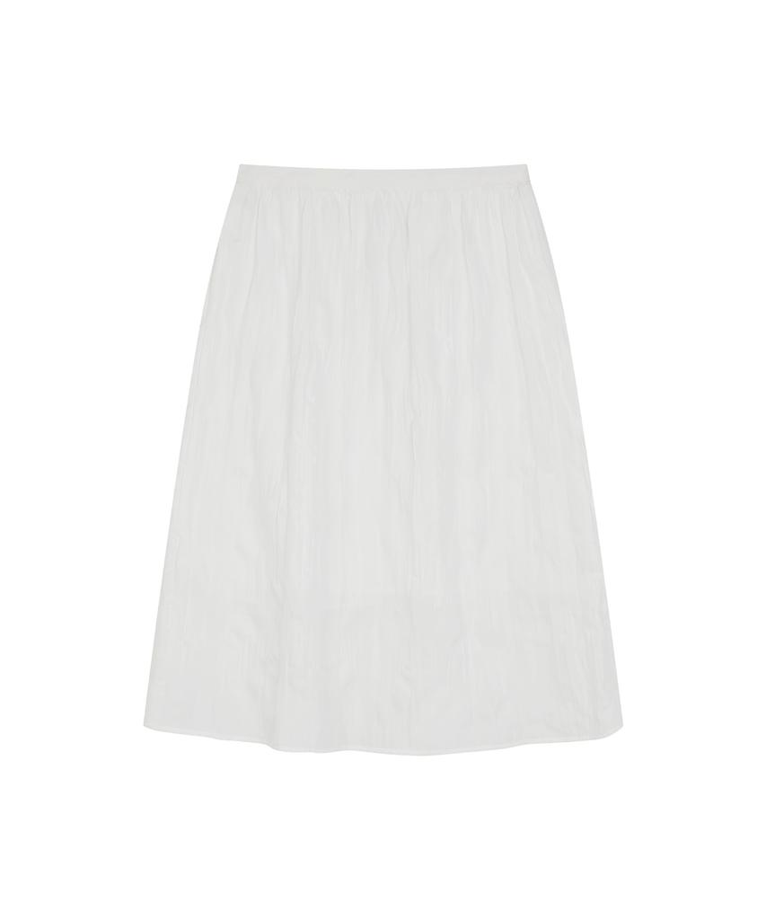 Siyajyu Sist9067 Wrinkle Volume Midi Skirt_White