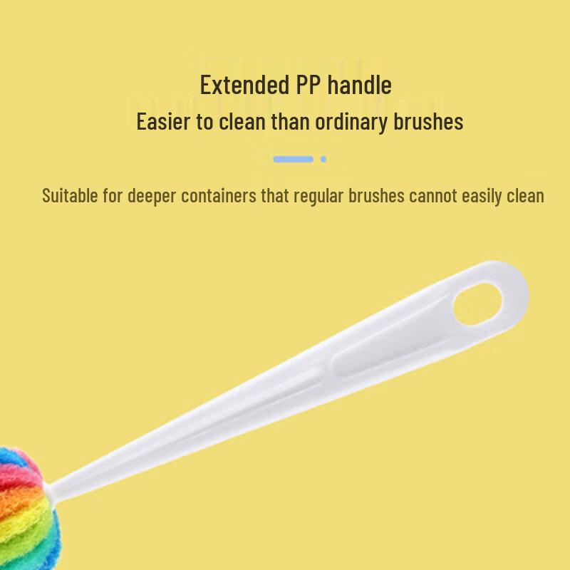 Homeglen Rainbow Long Handle Sponge Cup Cleaning Brush - 5 Pack