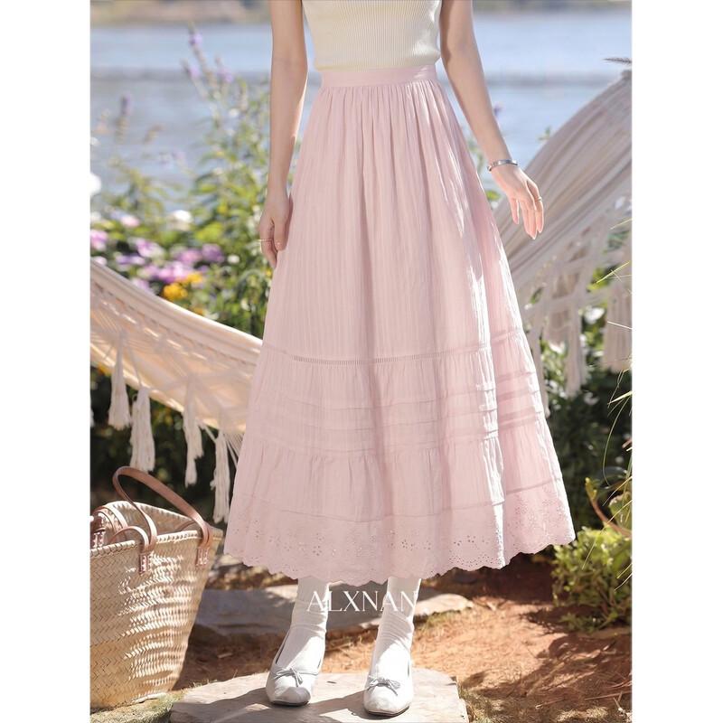 Women s Summer Pink High-Waist Maxi Skirt M