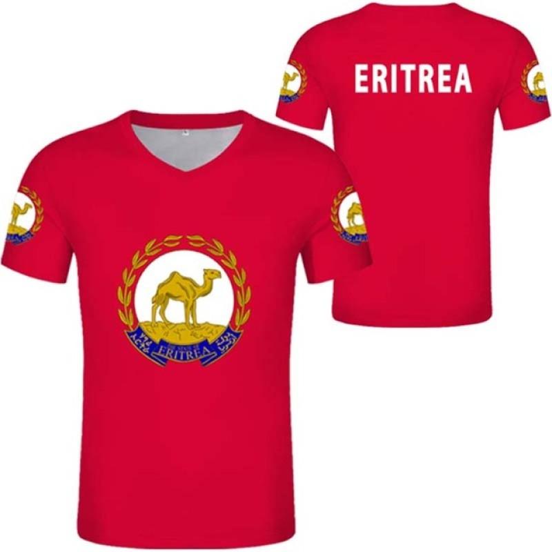 Eritrea-Flagge-Druck-T-Shirt für Männer, kostenloser individueller Name und Nummer, Jersey-T-Shirts, modische Sport-Kurzarm-Tops, übergroßes Sweatshirt