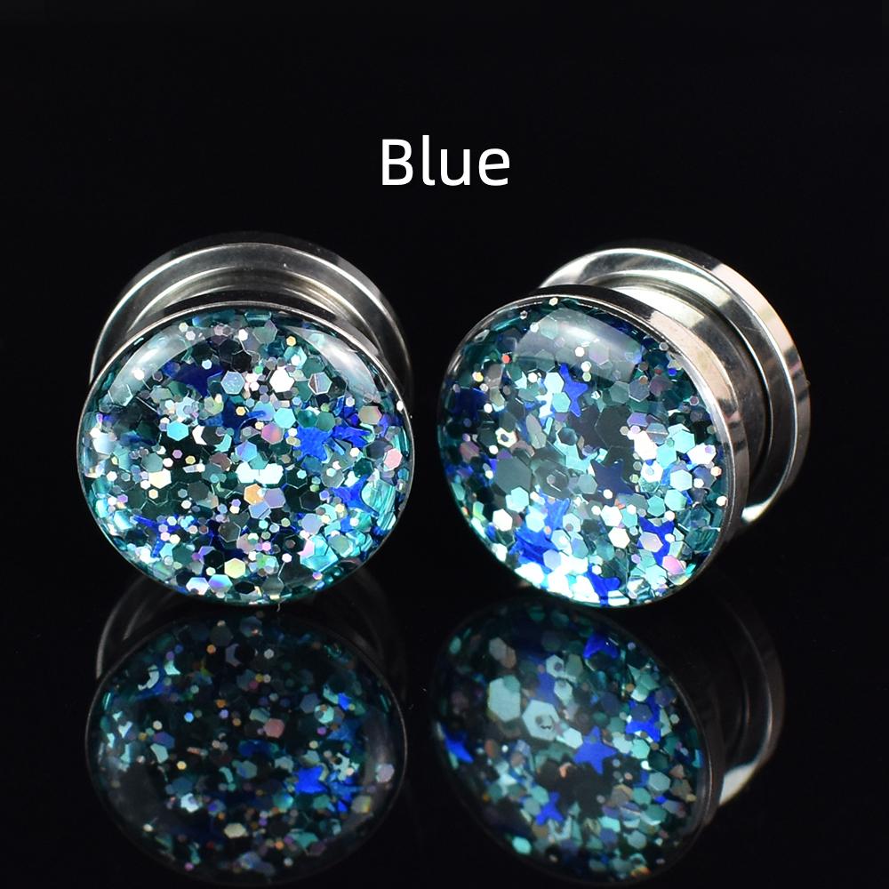 3-40mm Twinkle Ear Gauges Plugs and Tunnels Screw Fit Ear Stretcher Expander Body Jewelry