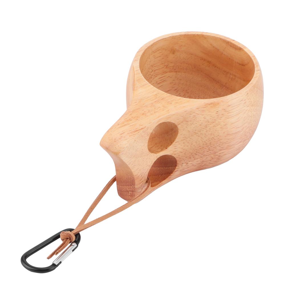 200ml Holzbecher Tragbarer Becher im nordischen Stil für Milchkaffee mit Aufhängeschlaufe für Zuhause Outdoor Typ 1