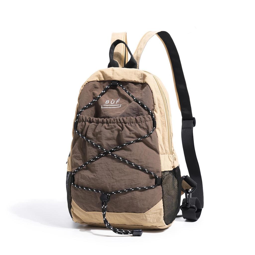 Schoolbag Mountain Fog Purple Ash Drawstring Function Lightweight Mountaineering Backpack Couple Outdoor Hiking Breast Bag