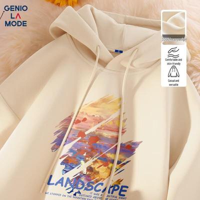 GENIOLAMODE Herren American Style Lockerer Kapuzenpullover
