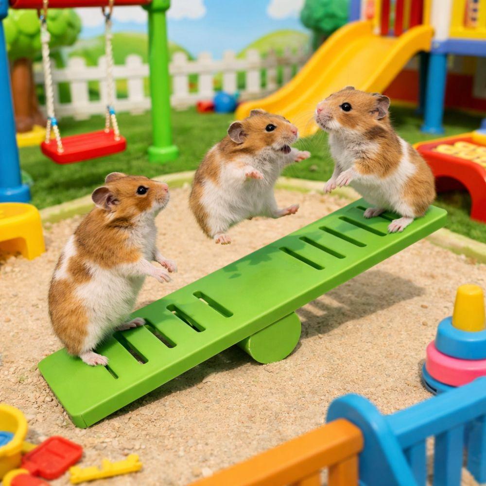 Plastic Hamster Seesaw Toy Colorful Rodents Seesaw Small Animal Toys  Cage Environment