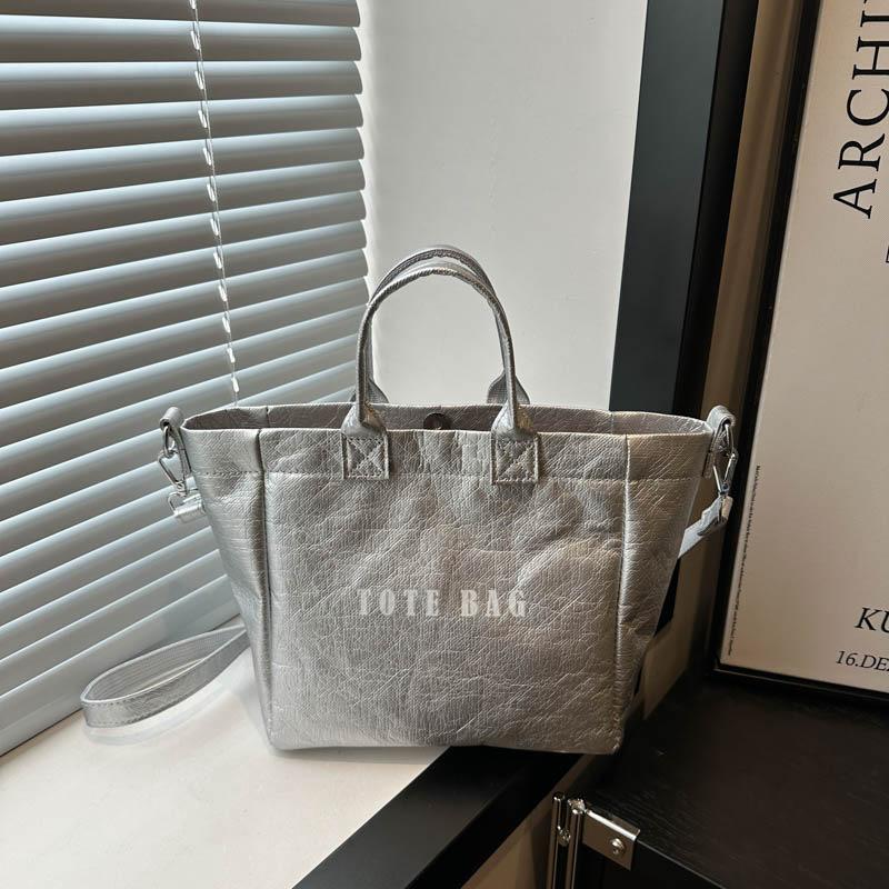 New Fashionable and Versatile Texture Large Capacity Hand Tote Bag DuPont Paper Single-shoulder Crossbody Bag
