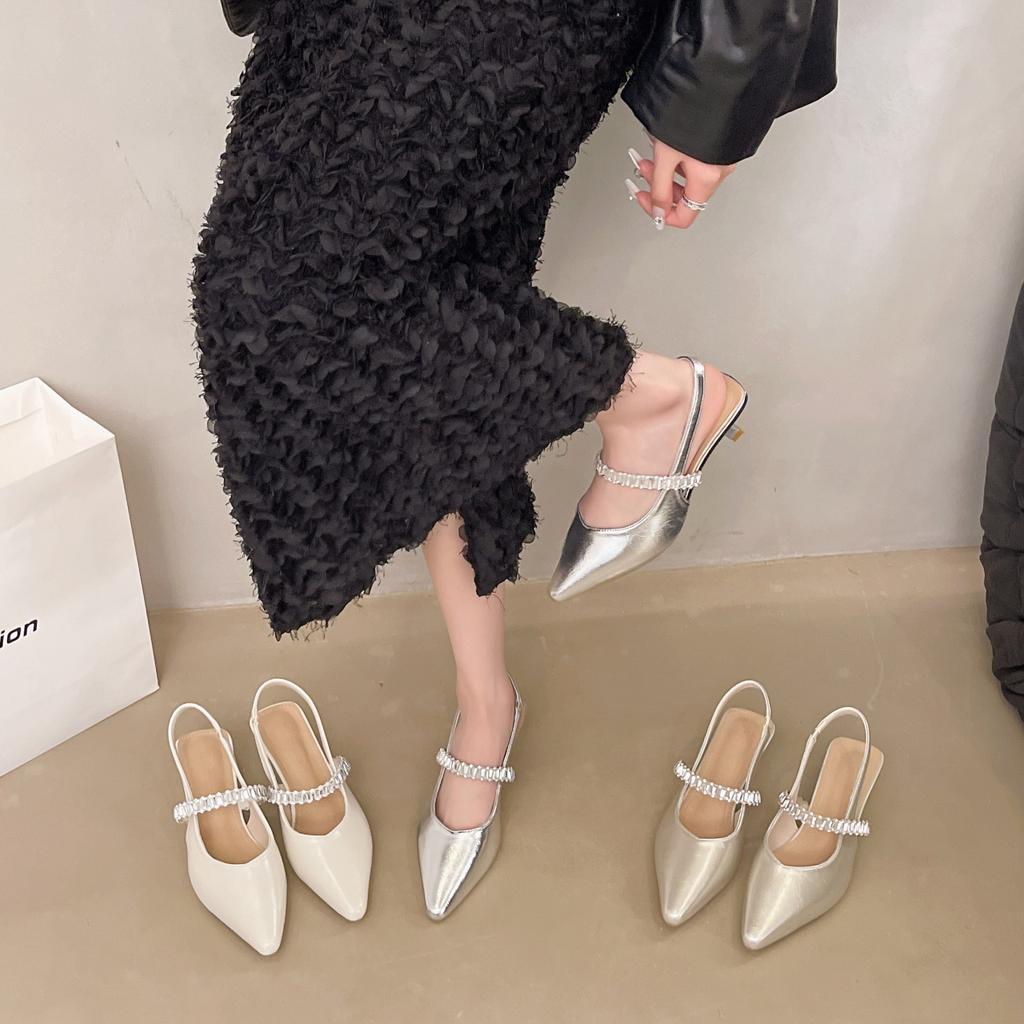 Premium patent leather sandals women's summer new versatile temperament breathable pointed stiletto high heels