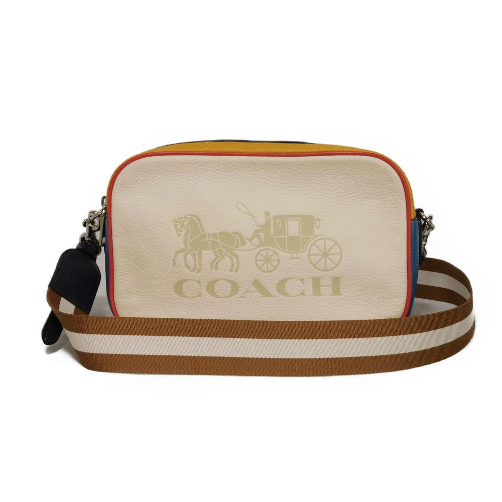 Used 9726 Jess Crossbody 3041 7921 Logo Embossed Multi Color Block Unused Horse and Carriage Chalk Unisex from Japan
