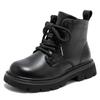 Fashion retro children's short boots 2024 new classmates high-top leather shoes British leather boots