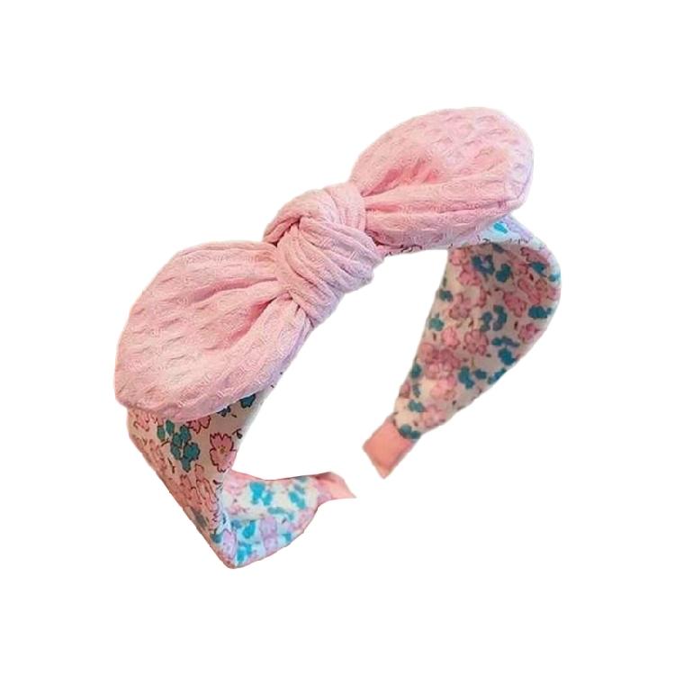 Children Knotted Bowknot Hairband Flower Print Hairhoop for Casual Wear And Spring DressingUp Accessory Party Headwear