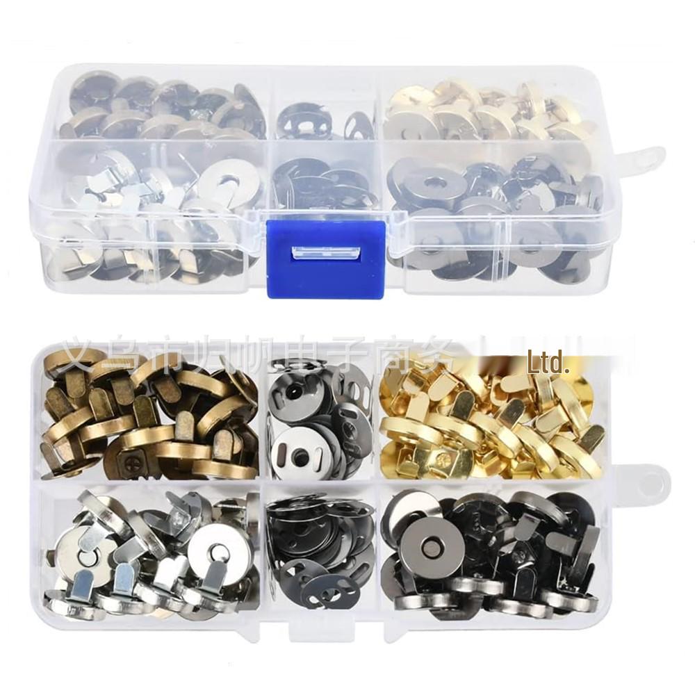 

Металлическая магнитная застежка-кнопка для кошельков и сумок, 14/18 мм, без шитья, набор из 4 цветов