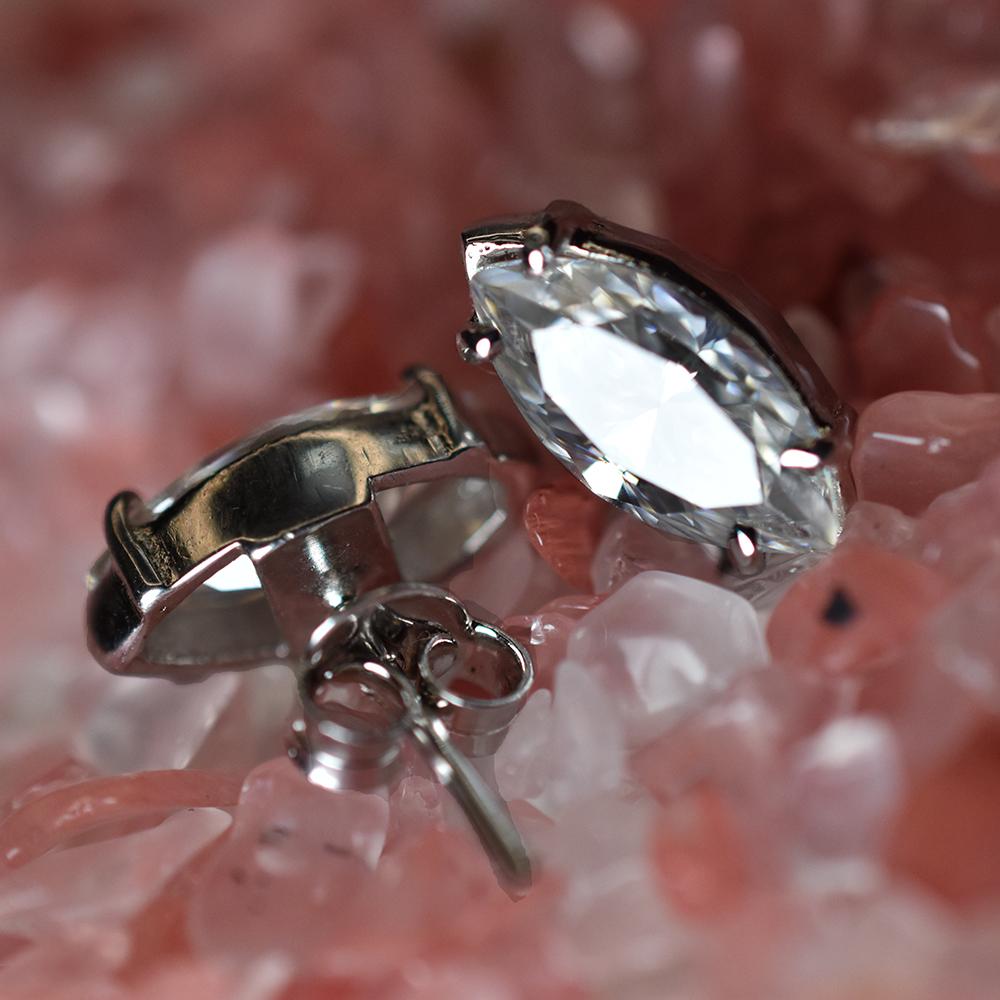 Synthetic White Moissanite Earring 13 Ct Marquise Gems Pair Gemstone Jewelry Gift