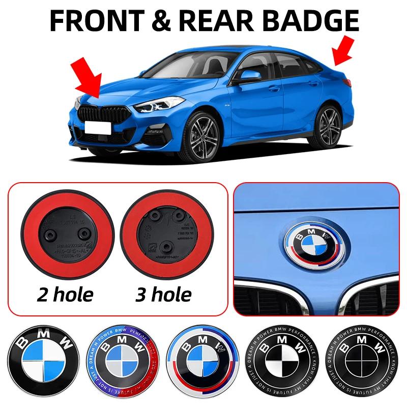 2026 Hot 1pcs 82mm ABS 2 3 Hole Car Bonnet Hood Front Rear Trunk Badge Logo Emblem Sticker for BMW E87 E46 E28 E60 G20 G03 G05 F10