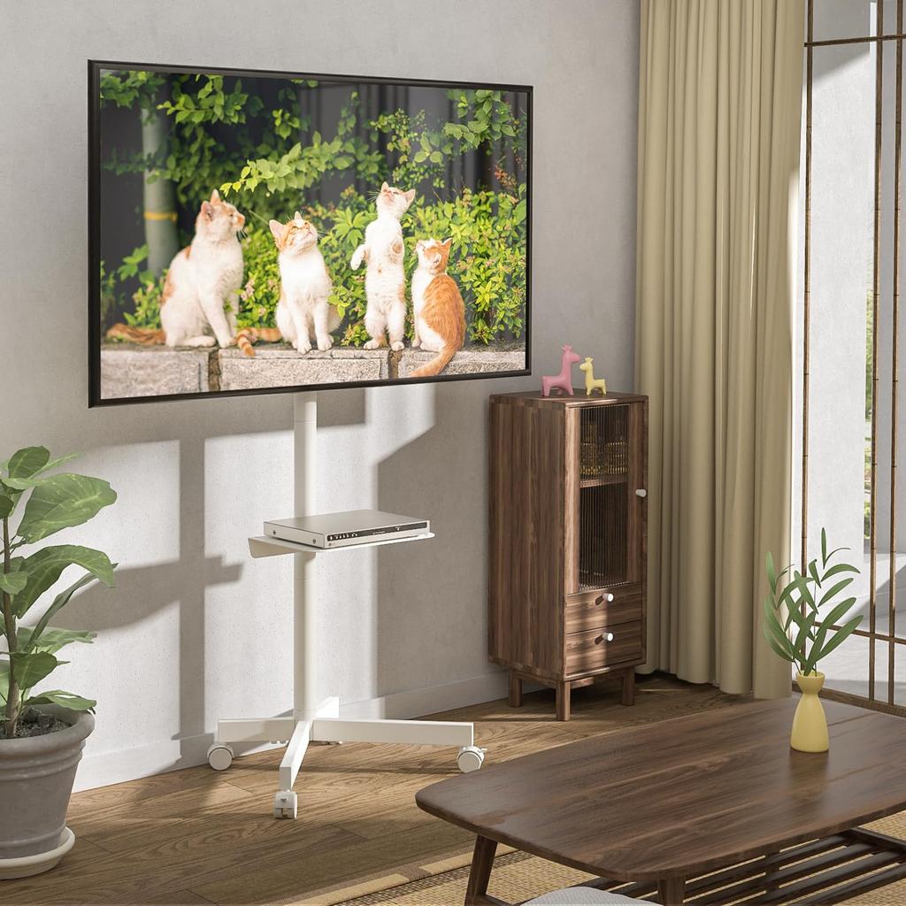 TV Stand with TV High TV Stand Vertical TV VESA Up To 40x40 Load Capacity 40 for Home Office White 1 Casters, Stand, Type/low Type, 23-55 Inches,