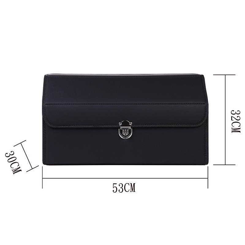Leather Car Trunk Storage Box with Logo - Multifunctional Folding Organizer