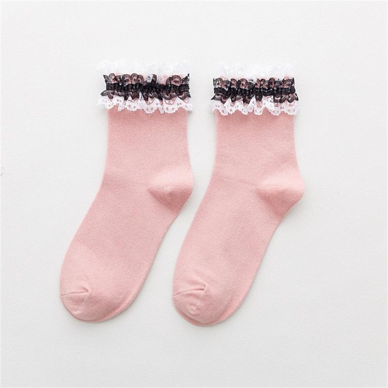 Stylish Lace Ruffle Socks Korean Fashion Comfortable Cotton Material Perfect for Everyday Wear