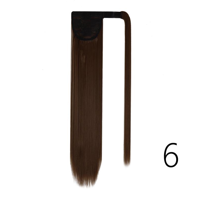 

MERISIHAIR женский длинный прямой парик с хвостиком, черный, коричневый, синтетический, высокотемпературное волокно, наращивание волос с хвостиком, ежедневное использование