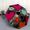 1pc Heart Flowers Automatic Open/Close Umbrella, Portable Folding Umbrella, Compact Travel Umbrella For145