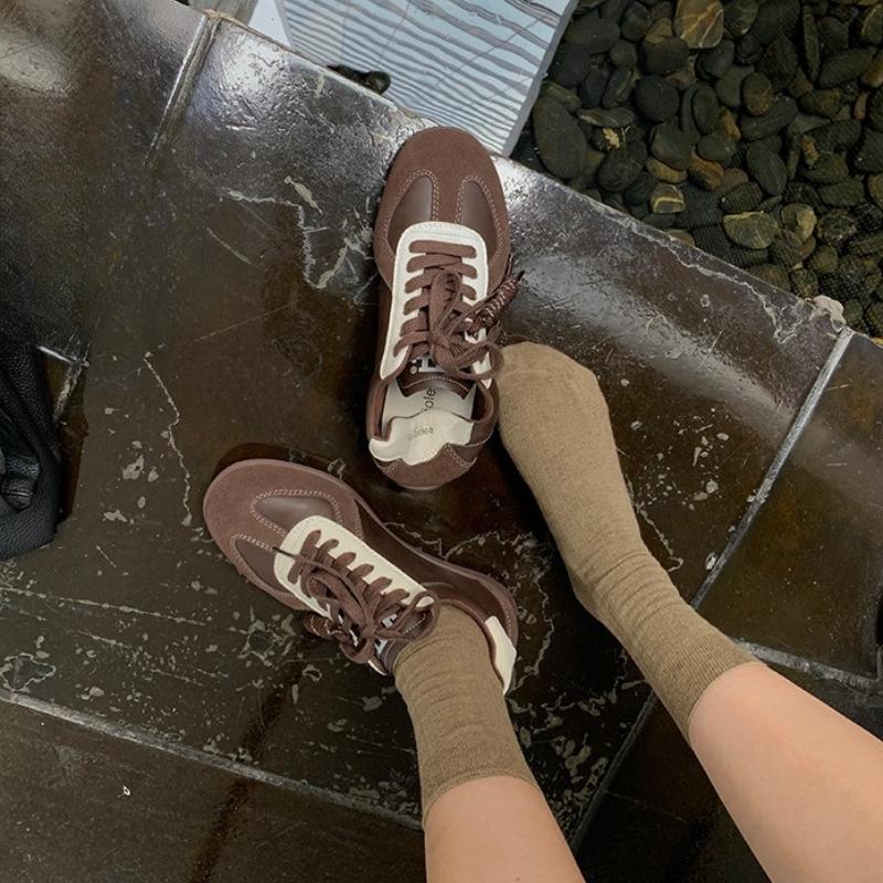 Fashion Women Board Shoes 2025 Spring Autumn New Fashion Vintage Lace Up Casual Shoes Lightweight Comfortable Non Slip Vulcanized Shoes