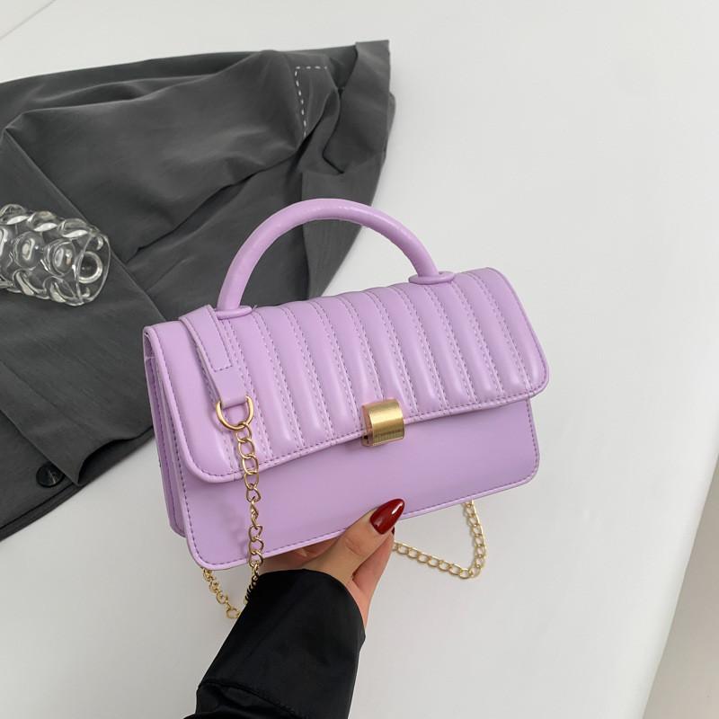 

Chic Women s Shoulder Bag Trendy Spring Fashionable Small Square Pu Handbag In Various Colors фіолетовий