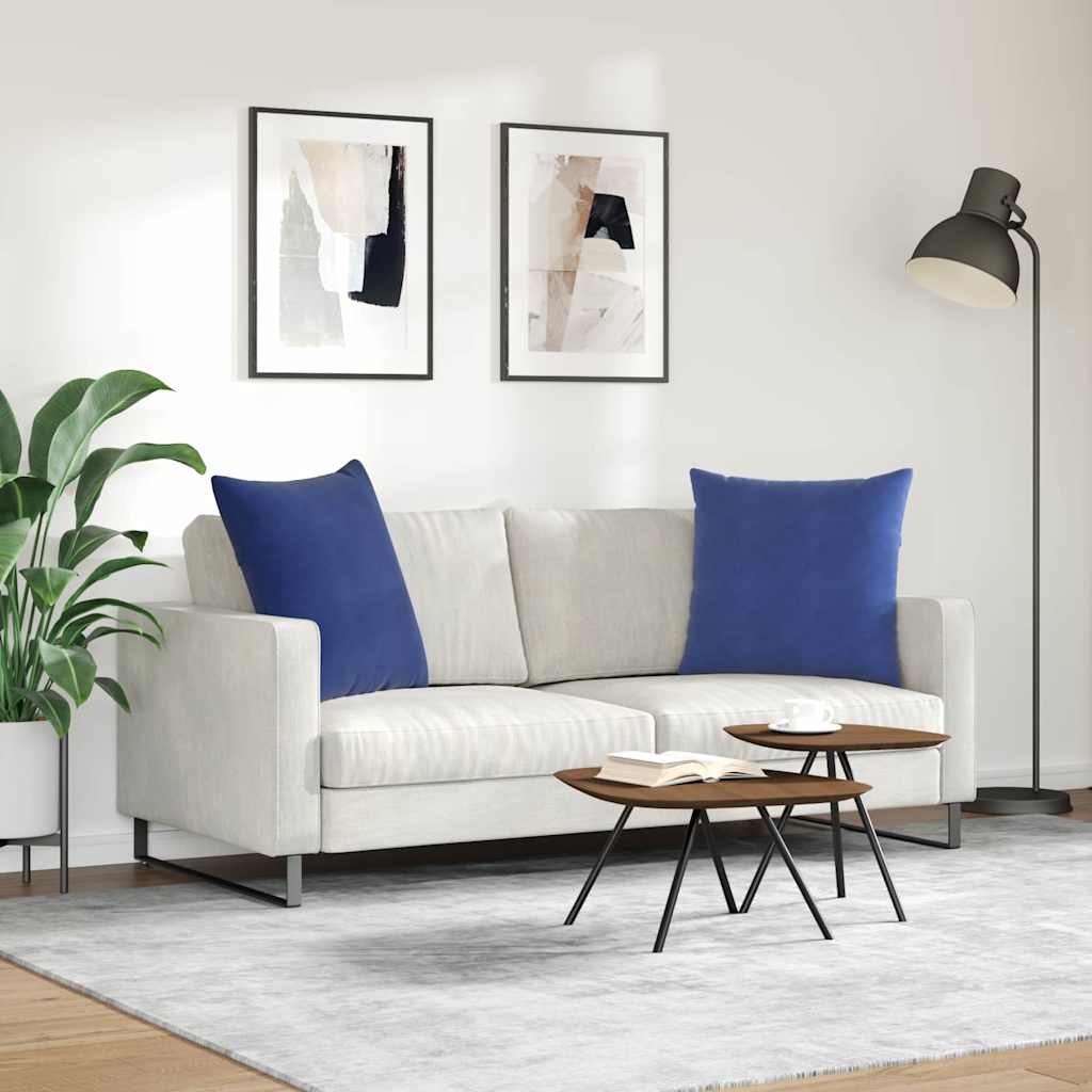 Sofa Cushions 2 Pieces Police Blue 60 X 60 Cm Cord Fabric