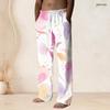 Men S Plus Size Printed Drawstring Waist Straight Leg Full Length Beach Pants With Pockets