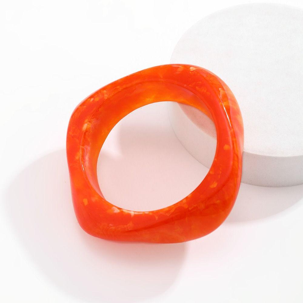 Vintage Irregular Acrylic Bangles Exaggerated Geometric Charm Bracelets  Gifts for Women Girl