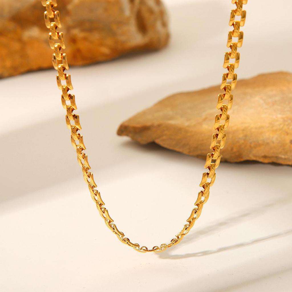 European & American INS Style Women's Titanium Steel Hip-Hop Choker Necklace - Trendy, Non-Fading