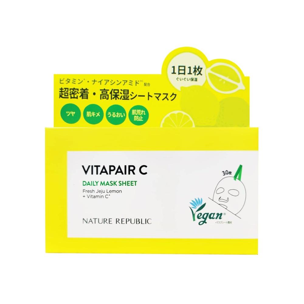 (Nature Republic) Vitapair C Daily Sheet Mask 30 Sheets (350mL) x 1 Large Capacity (Vitamin / CICA)