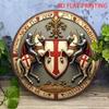 Ritter Templer Metall Wandkunst 8x8 Zoll Mittelalterliche Dekoration Vintage Lateinisches Motto Schild
