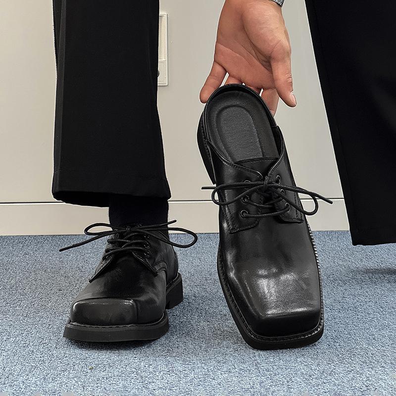 Trendy Men'S Leather Shoes Luxury Brand Designer Quality Style Casual Party Breathable And Comfortable Black Shoes Thick Soled