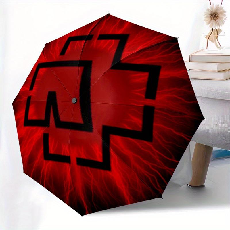 Electric Pulse Abstract Symbol StickerUmbrella, Portable 3-Fold Compact Umbrella for Men & Women Gift