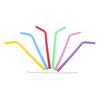 6 Pieces Of Silicone Colored Tea Drinking Straws With Cleaning Brush In The