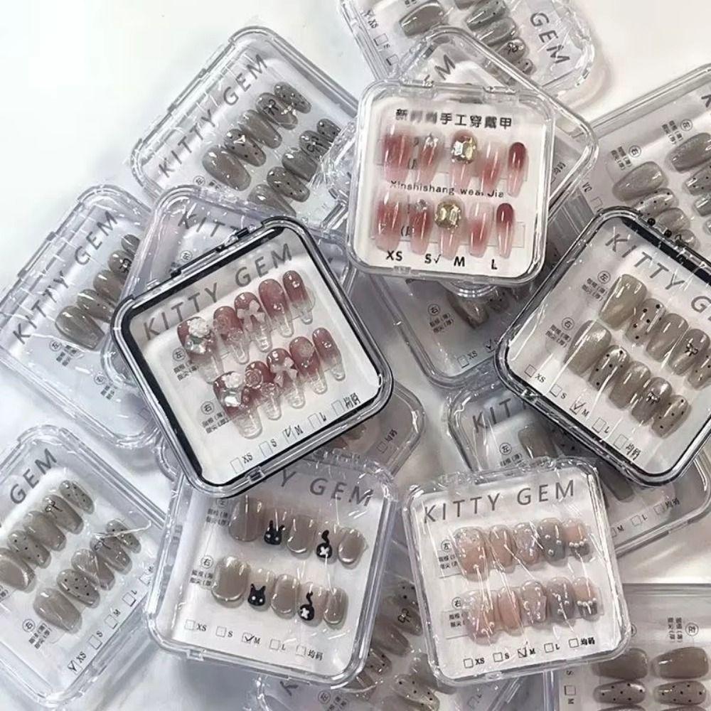 Acrylic Fake Nail Storage Box Multi-functional Jewelry Organizer Holder  Packaging