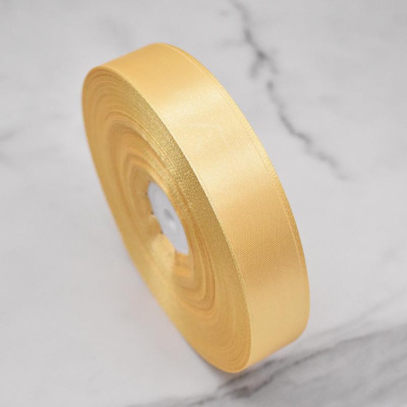 

1 рулон Роскошная атласная лента цвета шампанского - 2,5 см шириной Подходит для элегантной подарочной упаковки, украшения свадебного букета one size fits all
