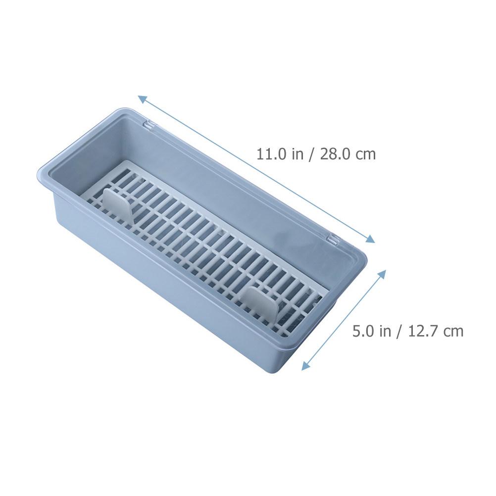 Premium Kitchen Cutlery Organizer Chopsticks Drain Box with Drain Holes Compact Flat Bottom Storage Case for Forks Spoons Knives