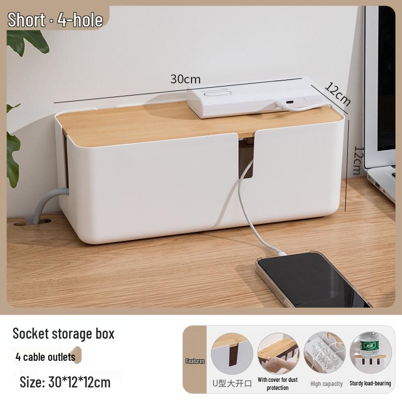 Golden Cat Power Strip & Cable Organizer Box
